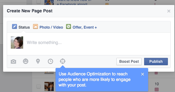 Optymalizacja odbiorców na Facebooku dla ikony postów