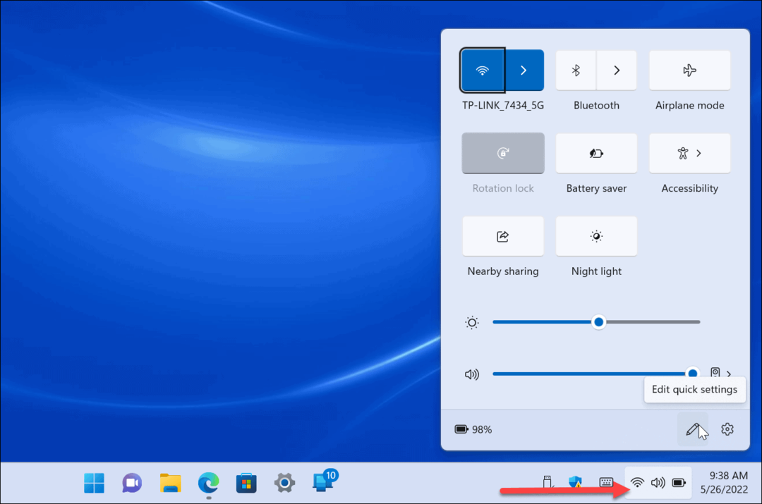 Szybkie ustawienia w systemie Windows 11