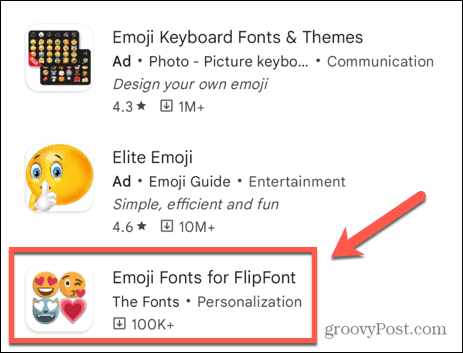 czcionki emoji dla aplikacji flipfont