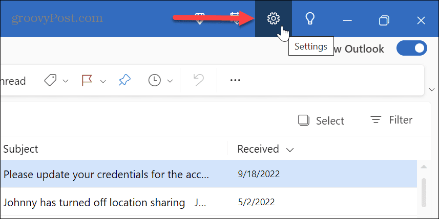Zmień nowy motyw aplikacji Outlook