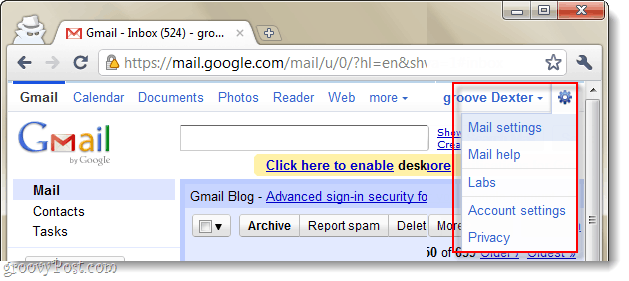 Ustawienia poczty Gmaila