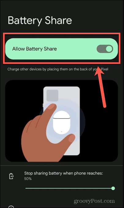 zezwól na udostępnianie baterii