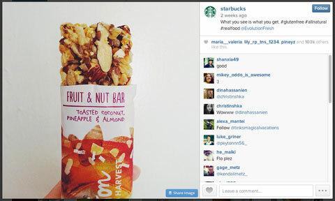 Obraz na Instagramie starbucks z #glutenfree