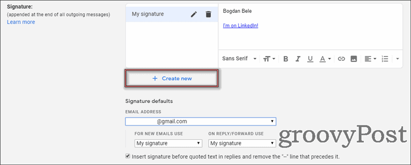Ustawienia wielu podpisów w Gmailu nowość