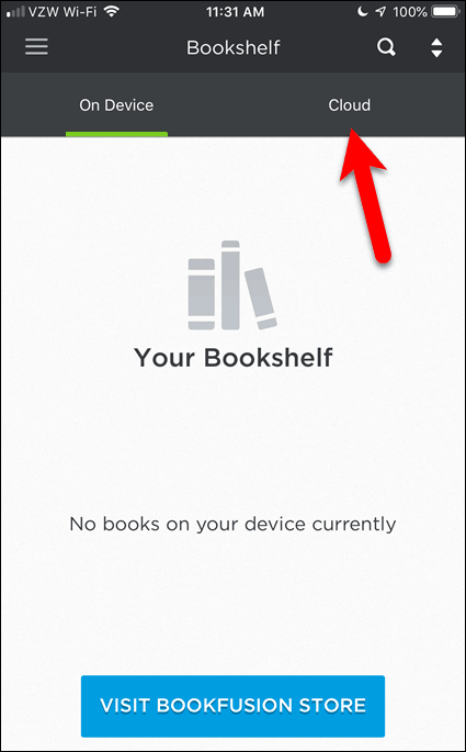 Brak książek w BookFusion na urządzeniu z systemem iOS
