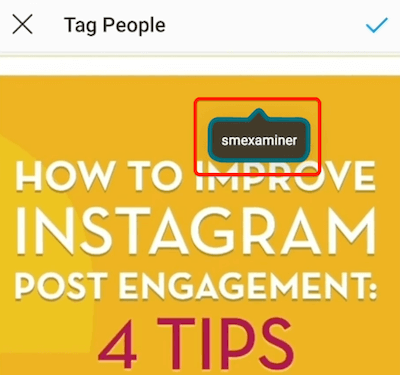 przykład tagu posta na Instagramie po jego zastosowaniu