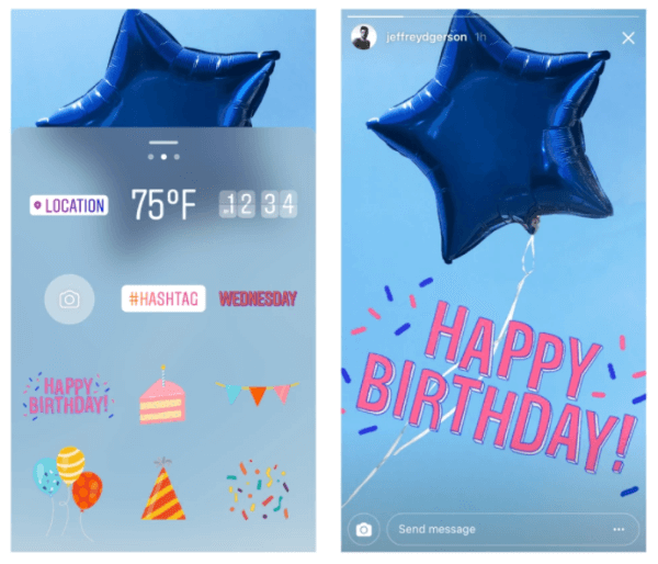 Instagram świętuje jeden rok Instagram Stories nowymi naklejkami z okazji urodzin i uroczystości.