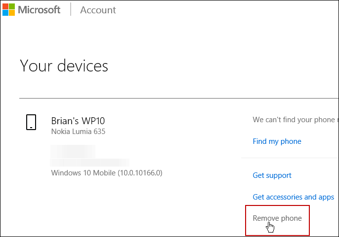 Usuń konto Microsoft Device