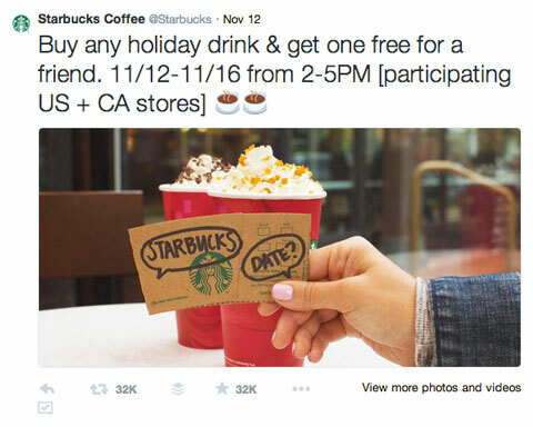 Starbucks kup jeden dostać jeden tweet