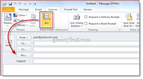 Ujawnij BCC w programie Outlook 2010