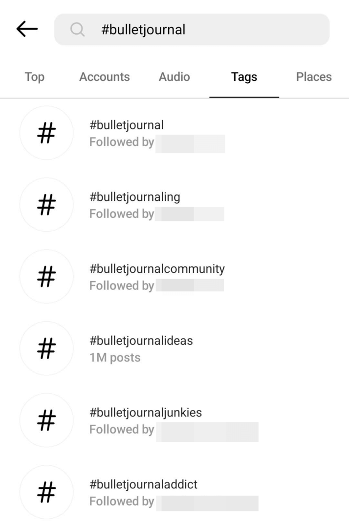 obraz wyszukiwania hashtagów na Instagramie