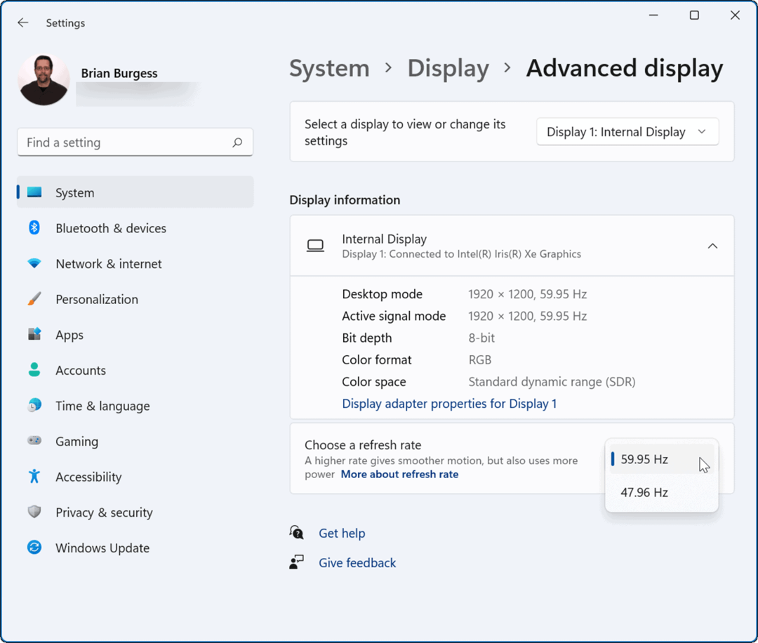 Jak zmienić częstotliwość odświeżania w systemie Windows 11?