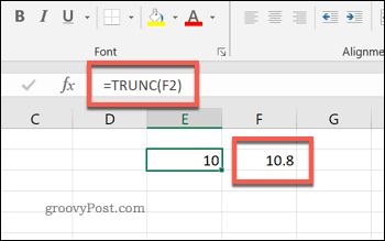 Funkcja TRUNC w programie Excel