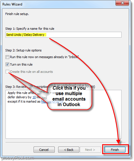 nazwij swoją regułę programu Outlook 2010