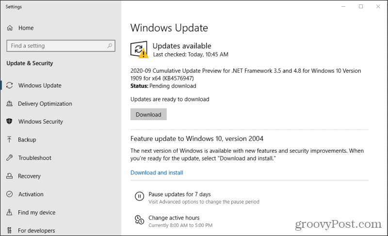 aktualizacje systemu Windows