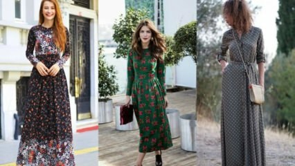 3 różne kombinacje z modnymi wzorami sukienki sezonu