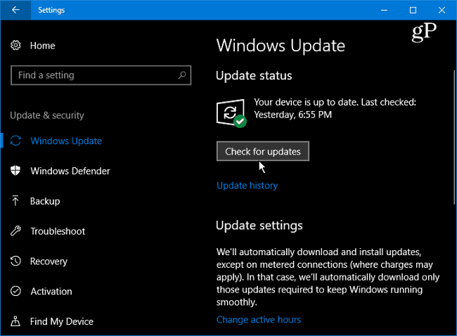 1 Windows 10 Sprawdź dostępność aktualizacji