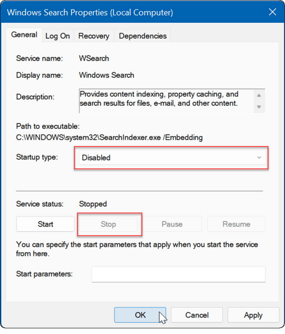zarządzać indeksowaniem wyszukiwania w systemie Windows 11
