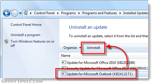 usuń KB2412171 z perspektywy systemu Windows 7