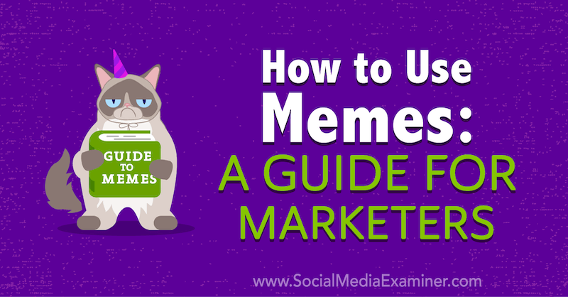 How to Use Memes: A Guide for Markets by Julia Enthoven on Social Media Examiner.