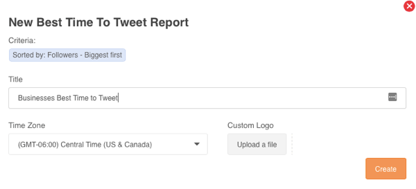 Wygeneruj raport o najlepszym czasie na tweety w Audiense.