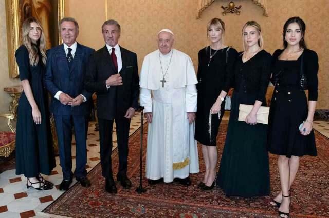 Sylvester Stallone i papież Franciszek 