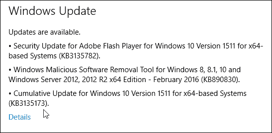 Windows 10 Zbiorcza aktualizacja KB3135173 Kompilacja 10586.104 Dostępne teraz