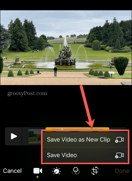 iPhone zapisz wideo jako nowy klip