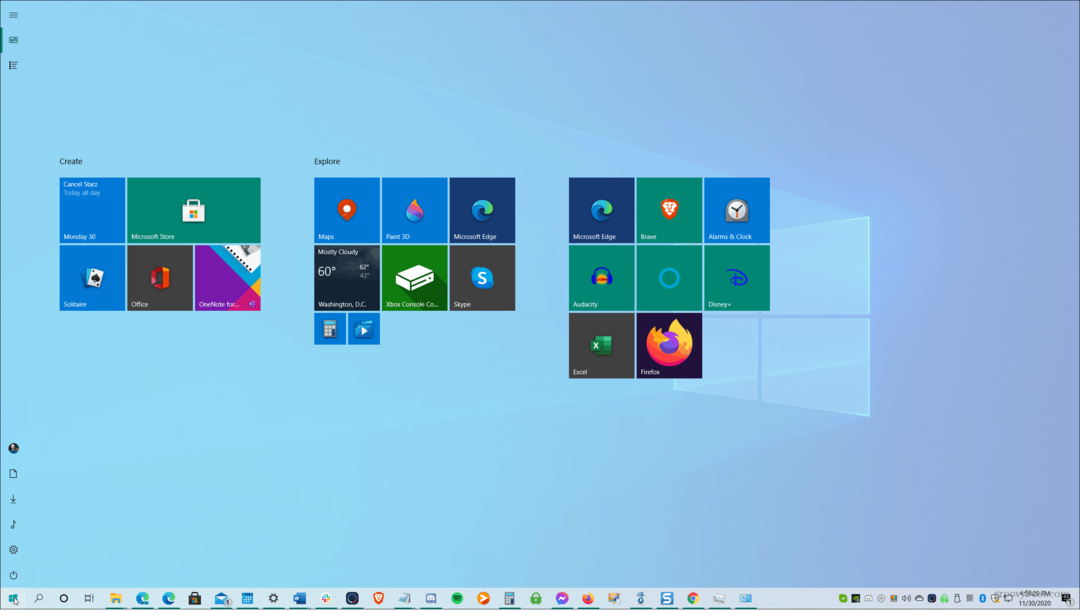 pełnoekranowe menu startowe windows 10