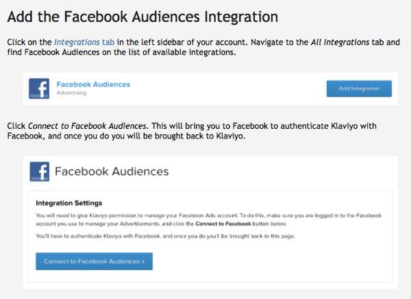Integracja Klaviyo z Facebook Audiences jest łatwa w użyciu.