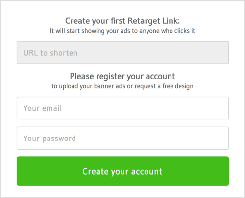 Załóż konto za pomocą RetargetLinks.