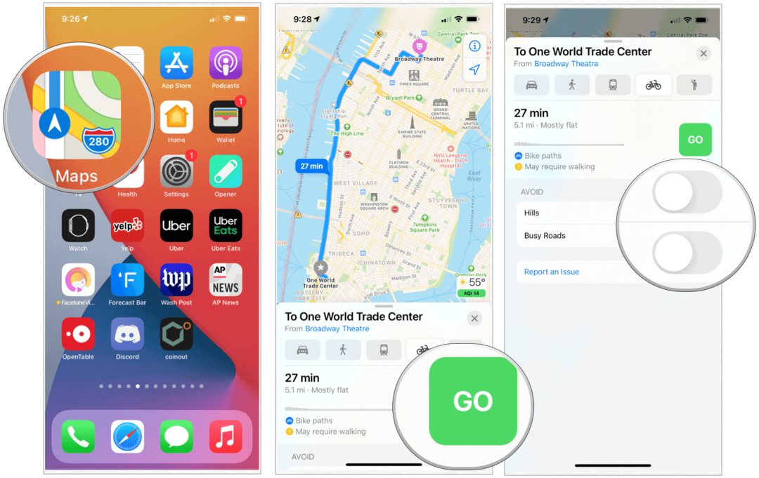 Mapy rowerowe iOS 14