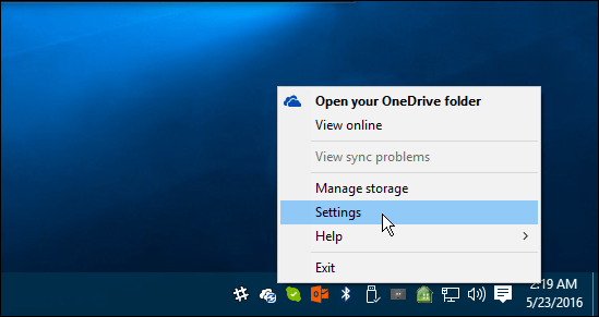 Ustawienia OneDrive