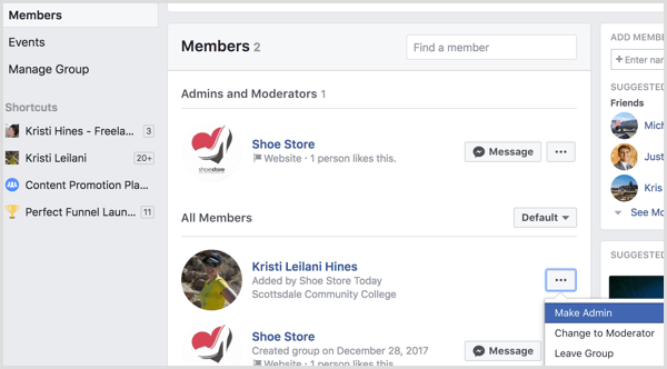 Facebook dodaj profil do grupy jako administrator