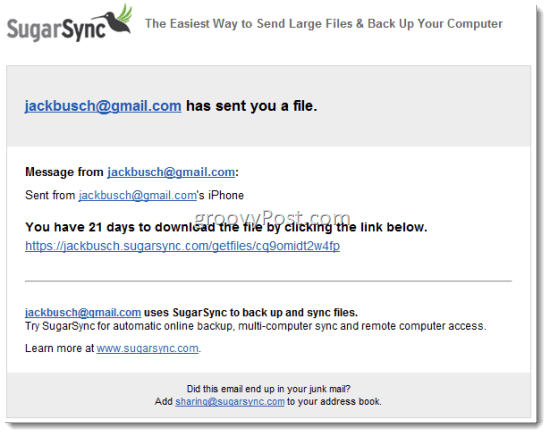 Udostępniaj pliki SugarSync przez e-mail