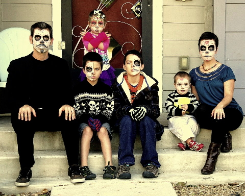 portret rodziny halloween
