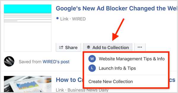 Jak używać kolekcji na Facebooku do zarządzania wybranymi treściami: Social Media Examiner