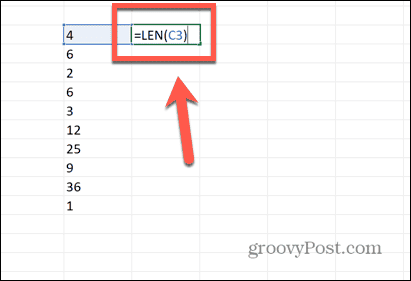 Excel len formuła