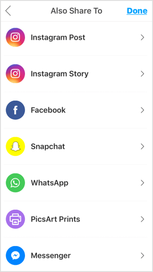 Aplikacje mobilne, takie jak PicsArt, umożliwiają udostępnianie zdjęć na Instagramie, Facebooku i innych platformach.