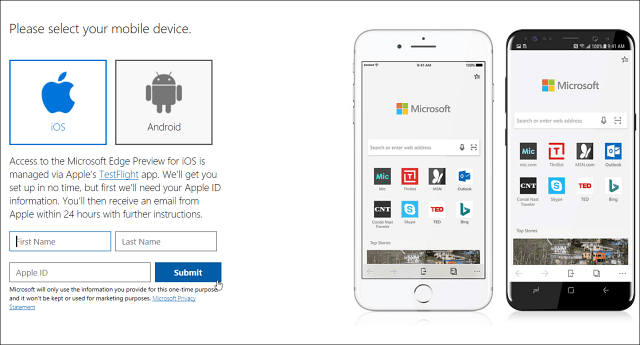 Przeglądarka internetowa Microsoft Edge jest teraz dostępna na iOS z Androidem już wkrótce