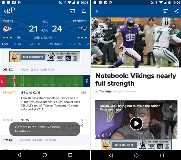 cbs sportowa aplikacja na Androida