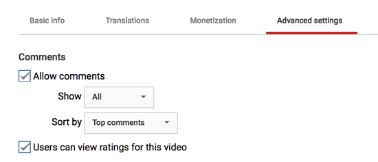 Możesz także dostosować sposób wyświetlania komentarzy na Twoim kanale YouTube, jeśli zdecydujesz się na nie.