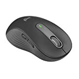 Logitech Signature M650 L Left Wireless Mouse — dla dużych lewych rąk, 2-letnia bateria, ciche kliknięcia, konfigurowalne przyciski boczne, Bluetooth, zgodność z wieloma urządzeniami — grafitowa