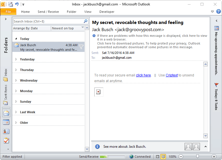 bezpieczne wiadomości e-mail z kryptografią w programie Outlook