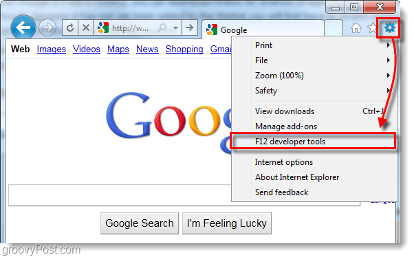 ie9 Internet Explorer 9 narzędzi programistycznych