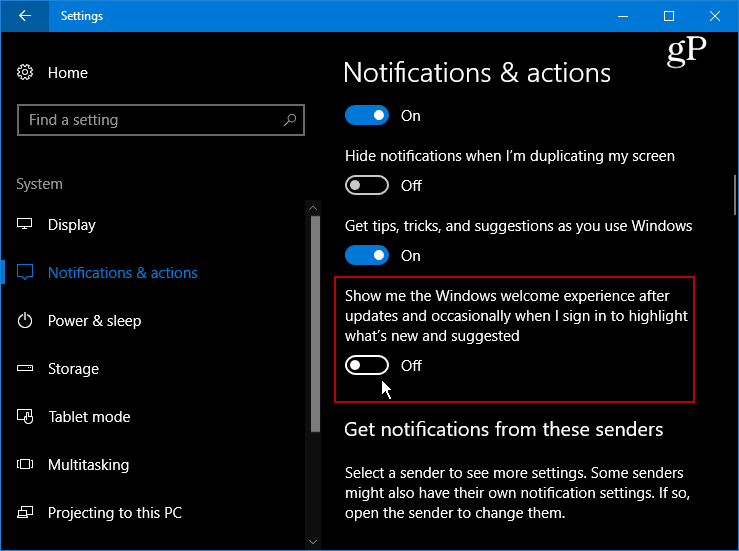 Ukryj irytujący ekran powitalny systemu Windows 10 po aktualizacjach