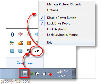 zablokuj przycisk zasilania i drzwi napędu CD w Windows 7