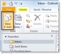 napisz nowy e-mail programu Outlook 2010