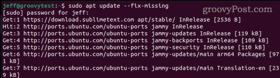 napraw brakujące pakiety w Ubuntu