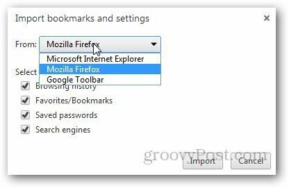 Przenieś zakładki Firefox 8